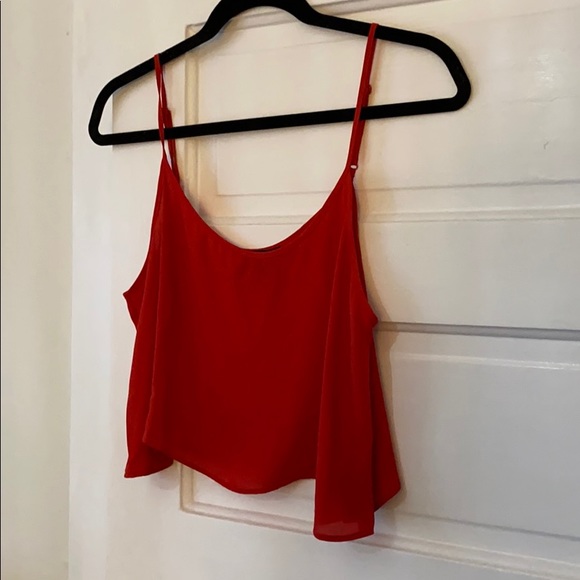 Sheer red float crop tank - Picture 2 of 3
